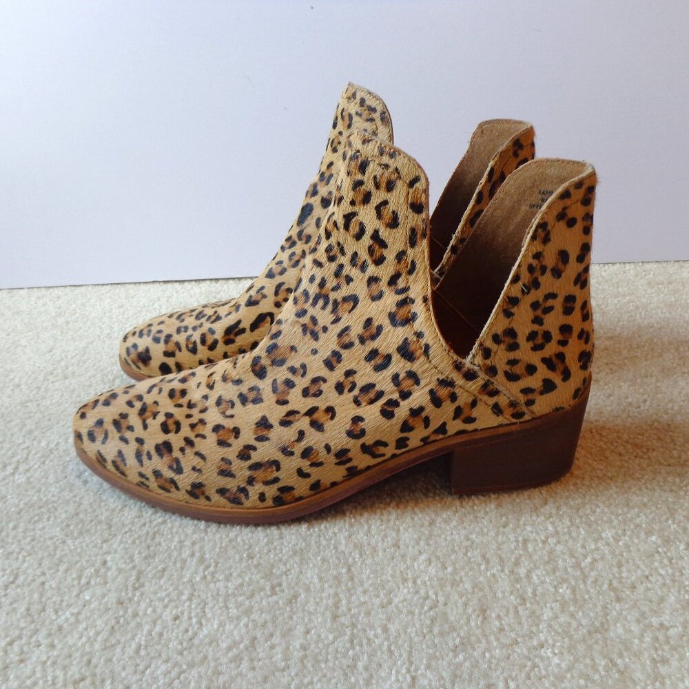 Coconuts by Matisse Women's Rapido Leopard Print Fur‎ Leather Booties Size 9.5M
